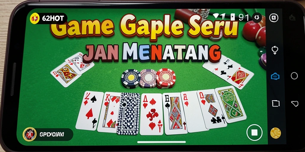 Screenshot 62HOT menampilkan gameplay seru dalam permainan Gaple.
