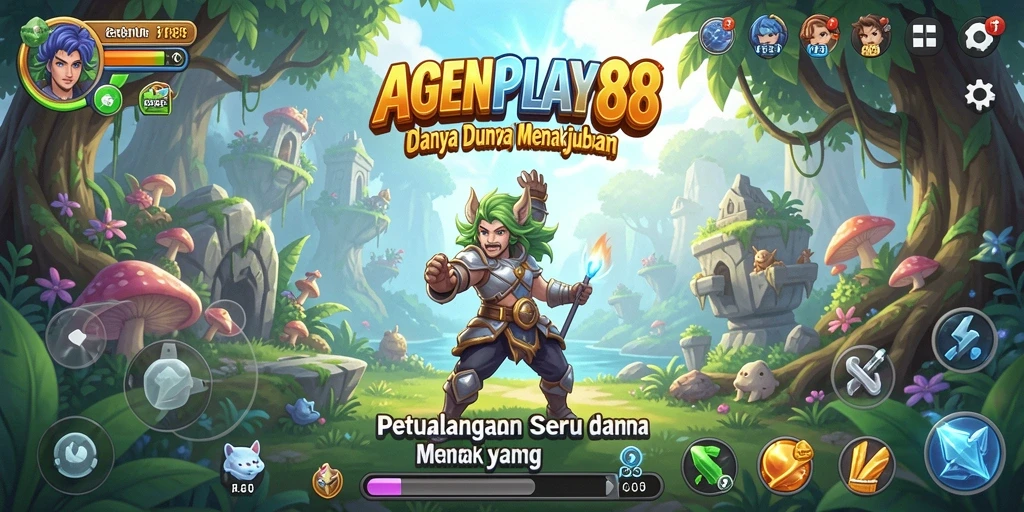 Screenshot gameplay AGENPLAY88 menampilkan petualangan mendebarkan di alam terbuka.
