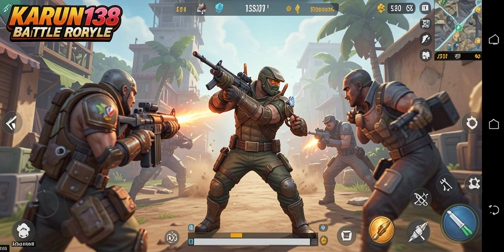 Tangkapan layar menunjukkan aksi seru dalam gameplay Battle Royale.