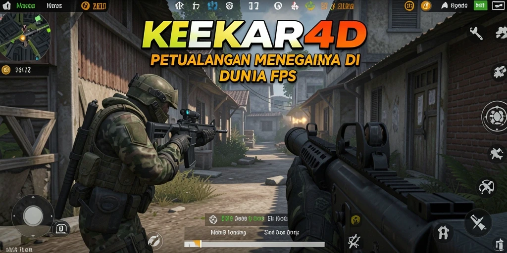 Tangkapan layar dari KEKAR4D yang menampilkan aksi gameplay FPS yang intens.