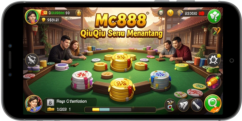 Screenshot gameplay MC888 menampilkan momen seru permainan QiuQiu.