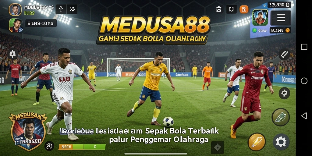 Tampilan gameplay mendebarkan dari MEDUSA88 dalam pertandingan sepak bola.