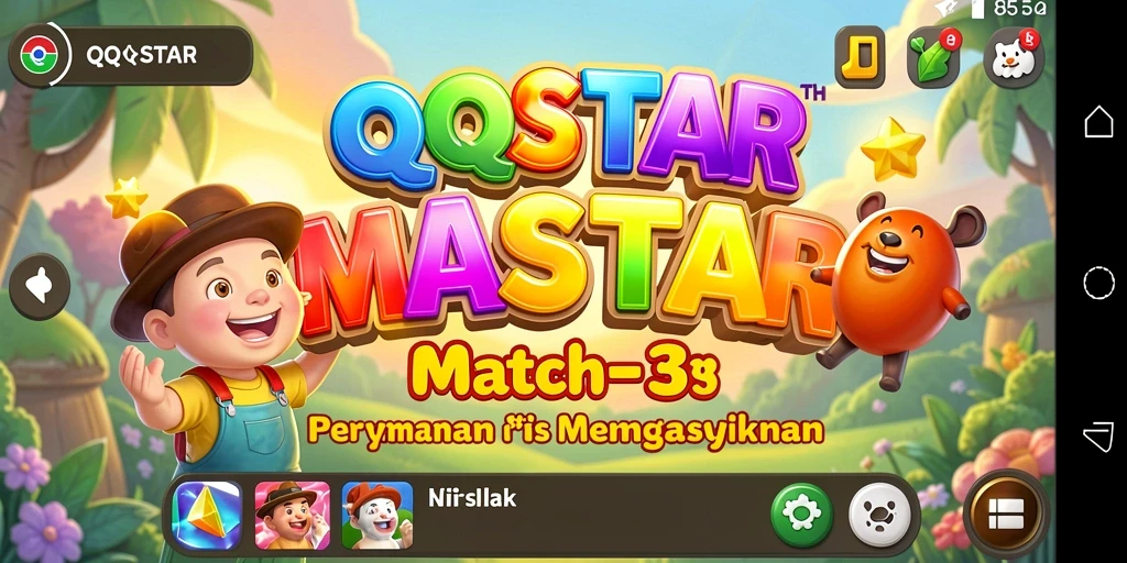 Tampilan gameplay QQSTAR yang penuh warna dan menegangkan.