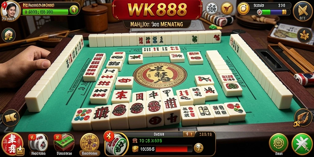 Screenshot WK888 menampilkan gameplay Mahjong yang mengasyikkan dan interaktif.